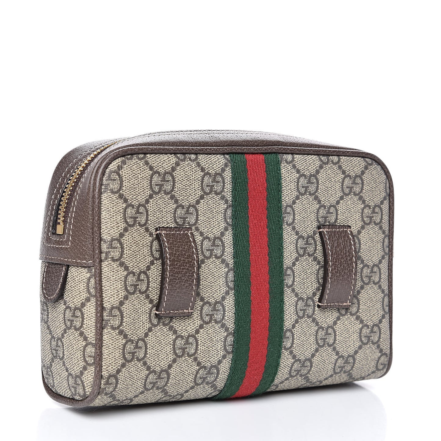 GG Supreme Monogram Small Ophidia Belt Bag Dark Brown