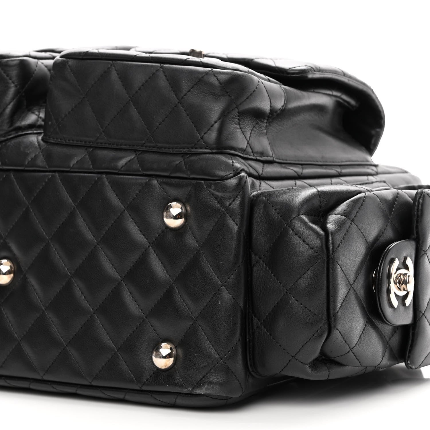 Chanel Calfskin Quilted Large Cambon Multipocket Reporter Black 10 of 11