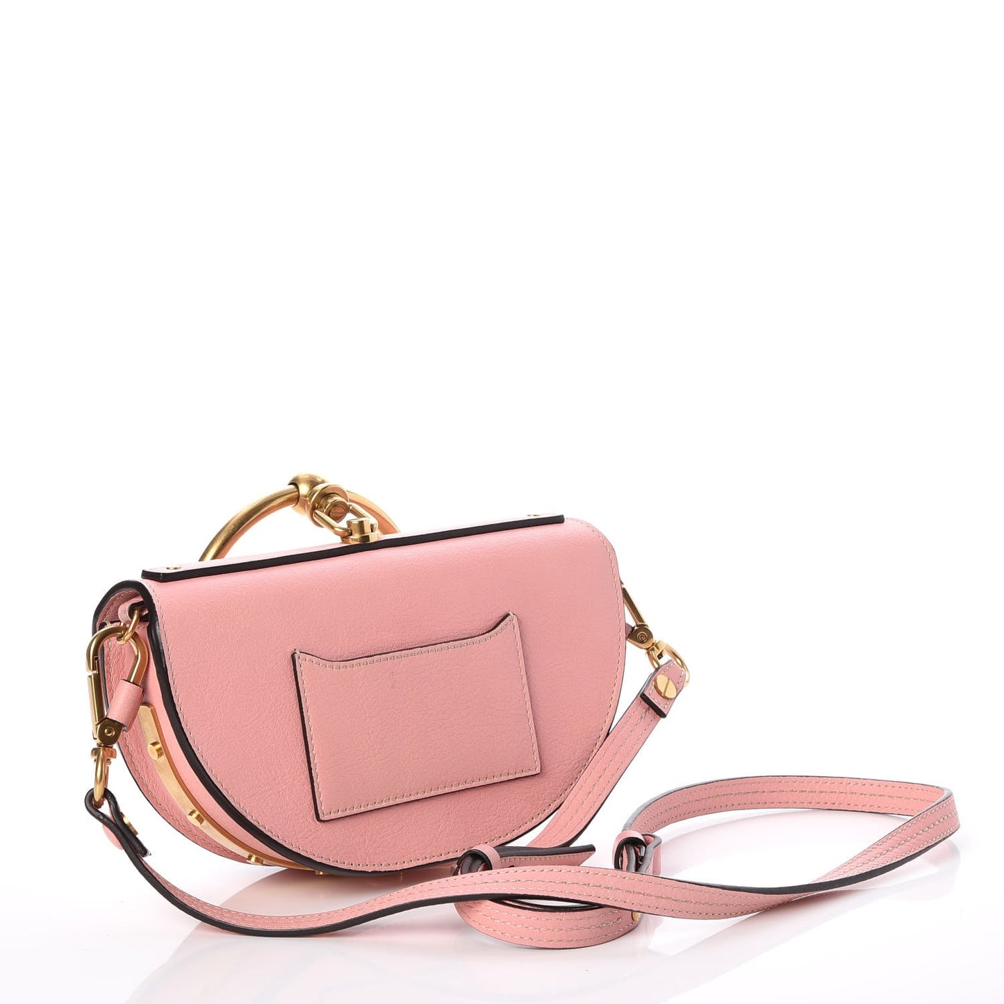 Calfskin Small Nile Bracelet Minaudiere Bag Washed Pink