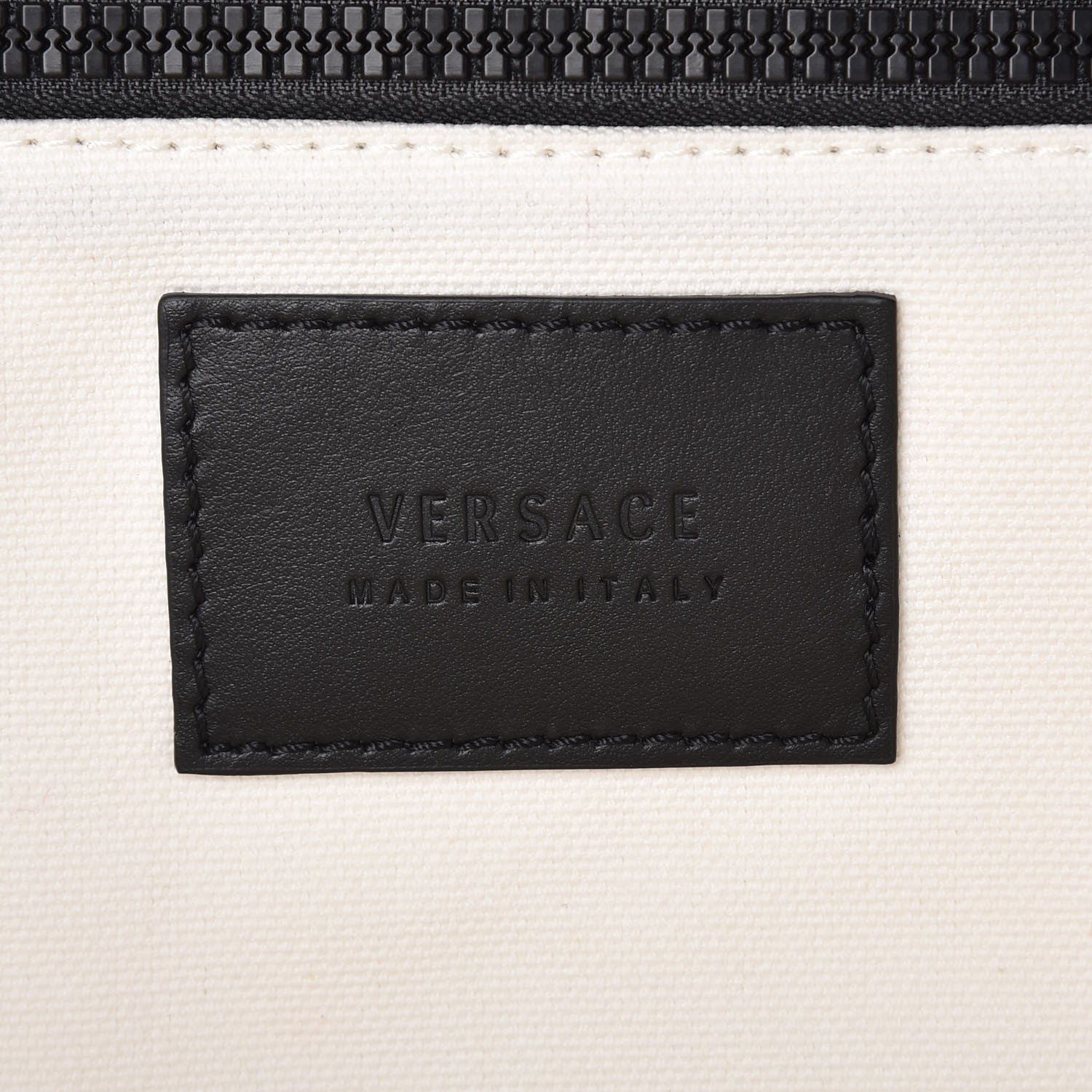 Versace Canvas Logo Tote Black White 6 of 10