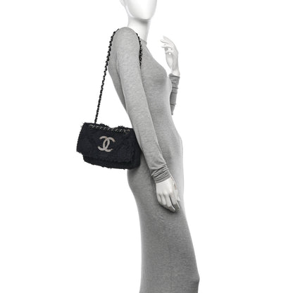 Chanel Tweed Medium Nature Single Flap Navy 2 of 10