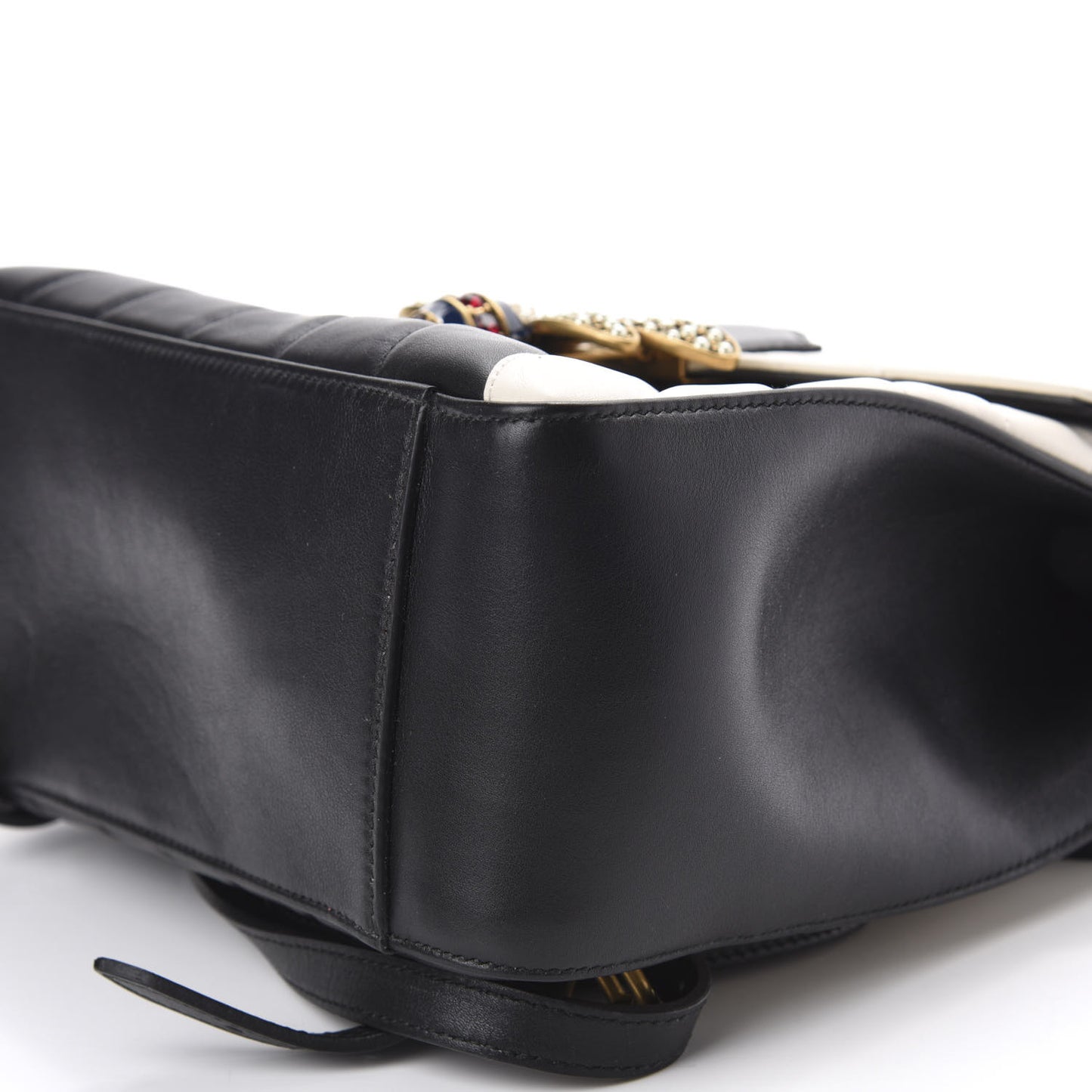Calfskin Bamboo Trapuntata Queen Margaret Backpack Mystic White Black
