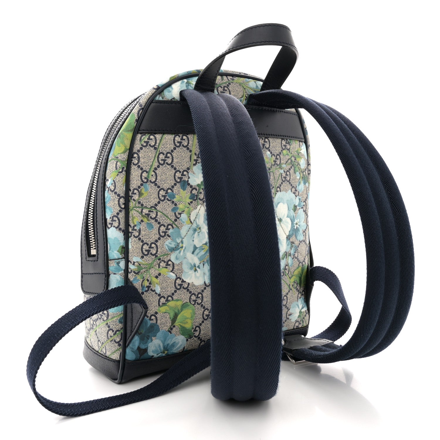 Gucci GG Supreme Monogram Blooms Small Day Backpack Blue 3 of 11