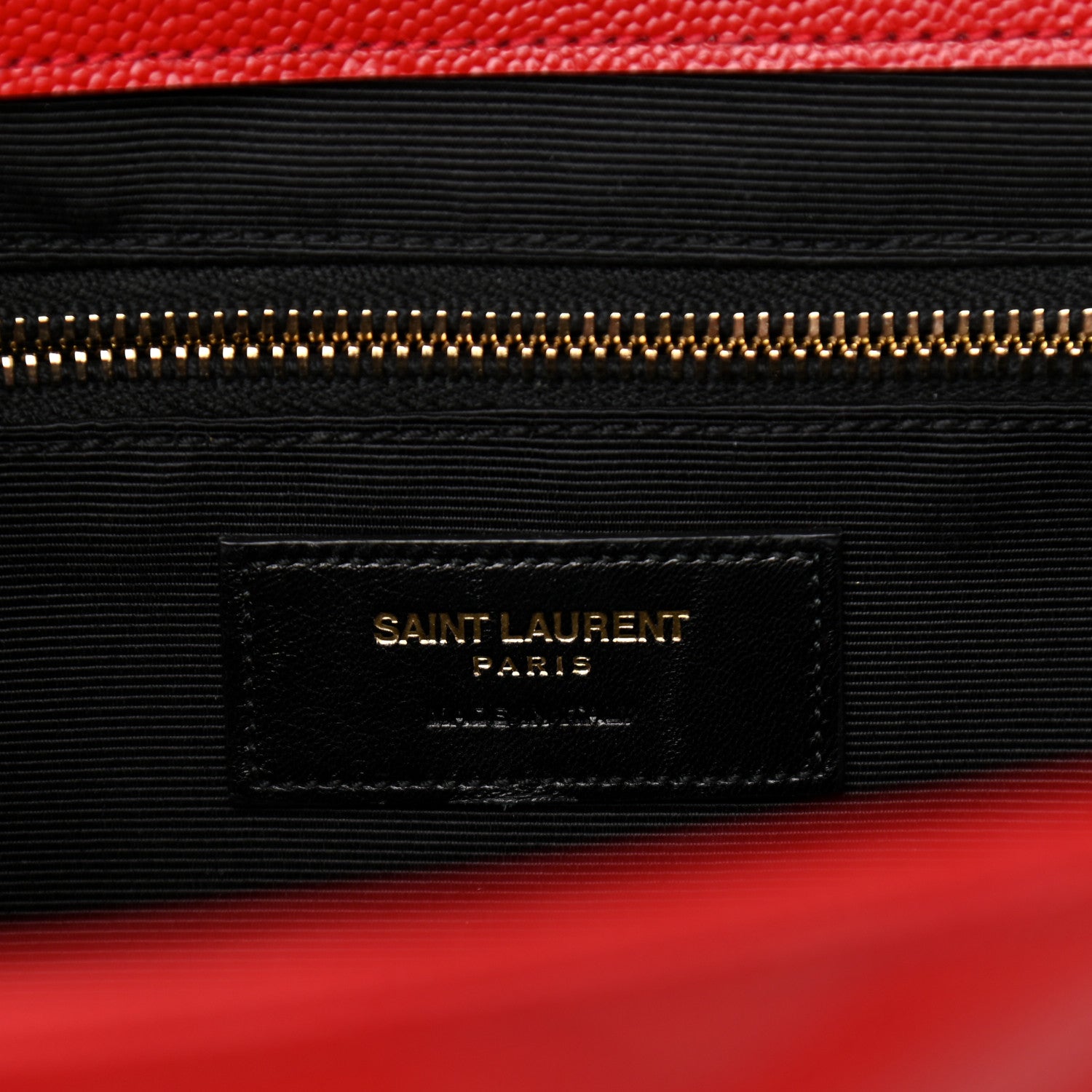 Saint Laurent Grain De Poudre Matelasse Chevron Large Monogram Satchel Lipstick Red 6 of 11