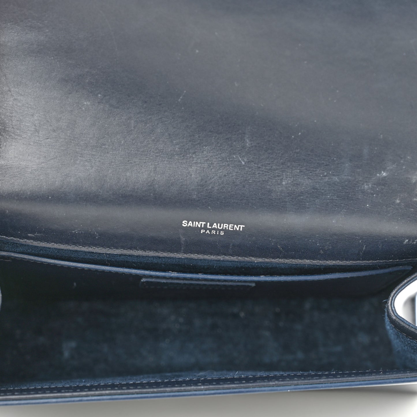 Smooth Calfskin Medium Classic Monogram Kate Tassel Satchel Marine