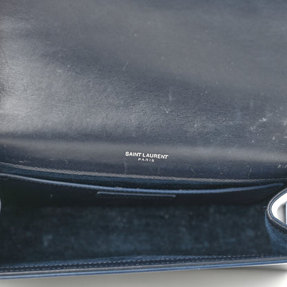 Saint Laurent Smooth Calfskin Medium Classic Monogram Kate Tassel Satchel Marine 4 of 10