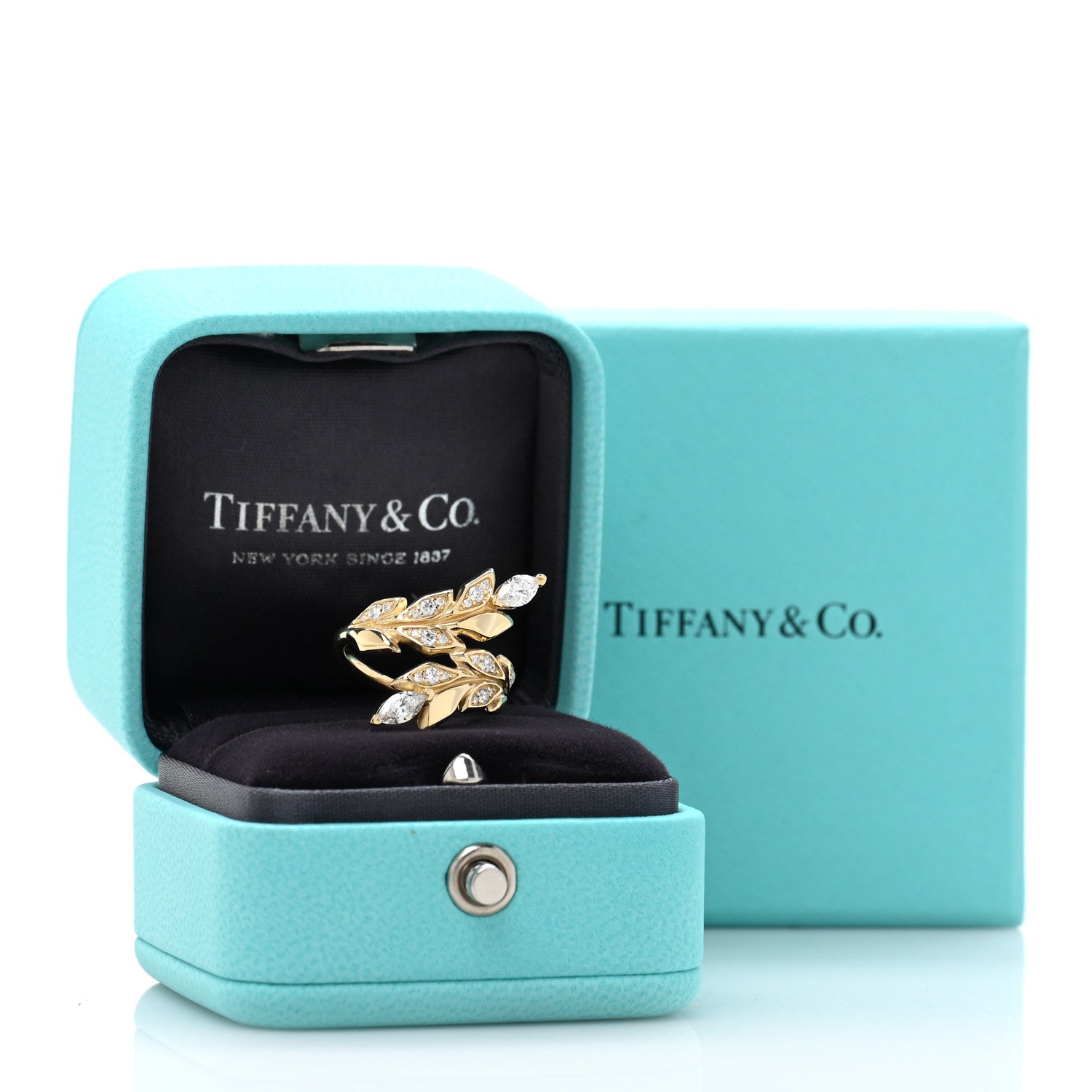 Tiffany 18K Yellow Gold Diamond Victoria Vine Bypass Ring 47 4 5 of 5