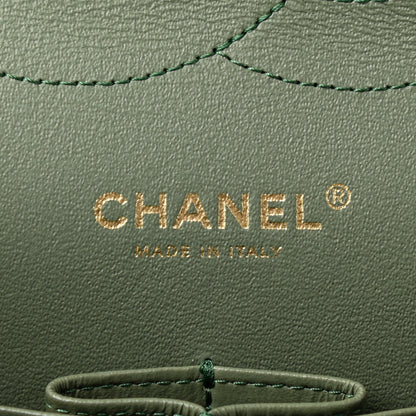 Chanel Caviar Quilted Jumbo Double Flap Dark Green 6 of 10