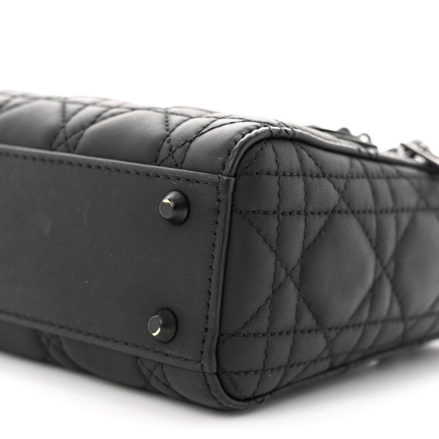 Ultra Matte Calfskin Cannage Mini Lady Dior Black