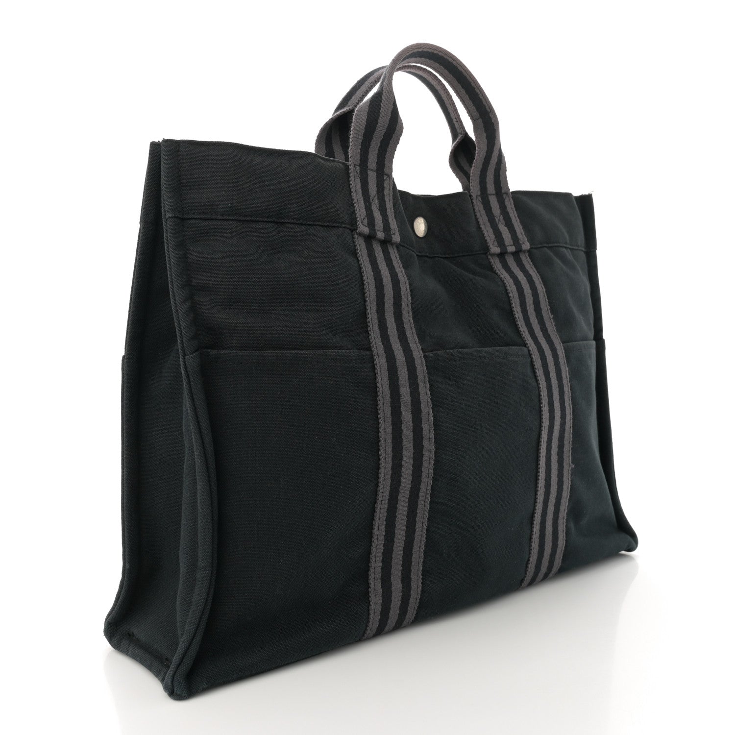 Hermes Canvas Herline MM Tote Grey 3 of 13