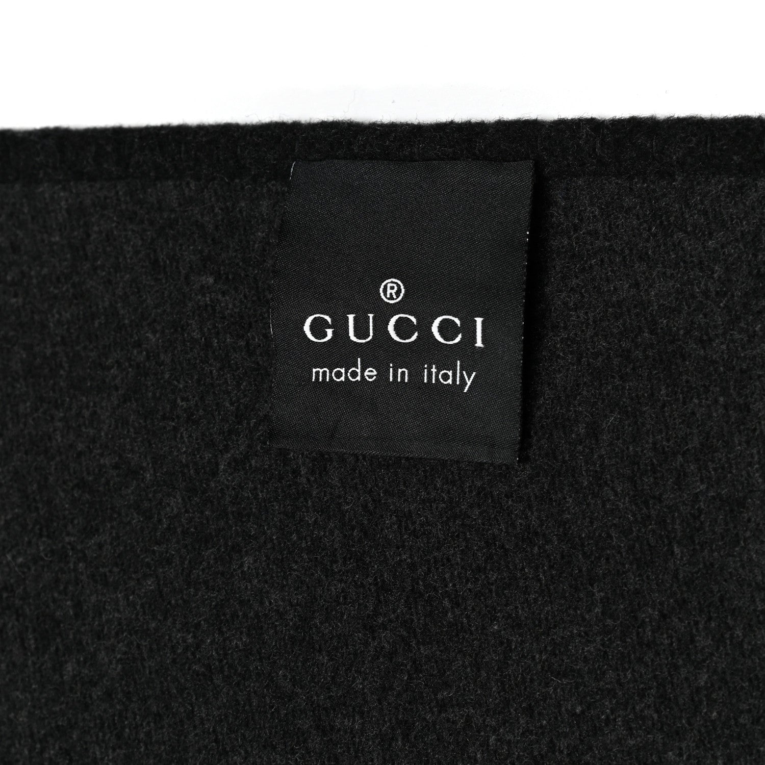 Gucci Wool Cashmere GG Monogram Blanket Grey Black 3 of 3