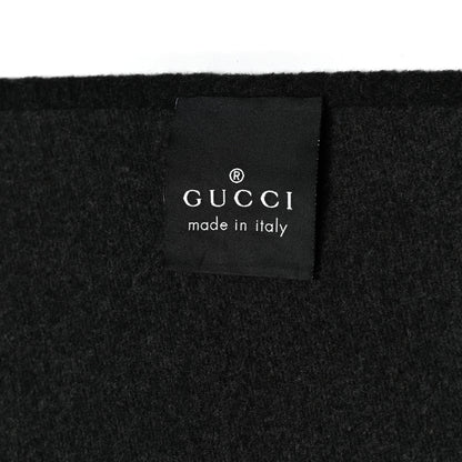 Gucci Wool Cashmere GG Monogram Blanket Grey Black 3 of 3