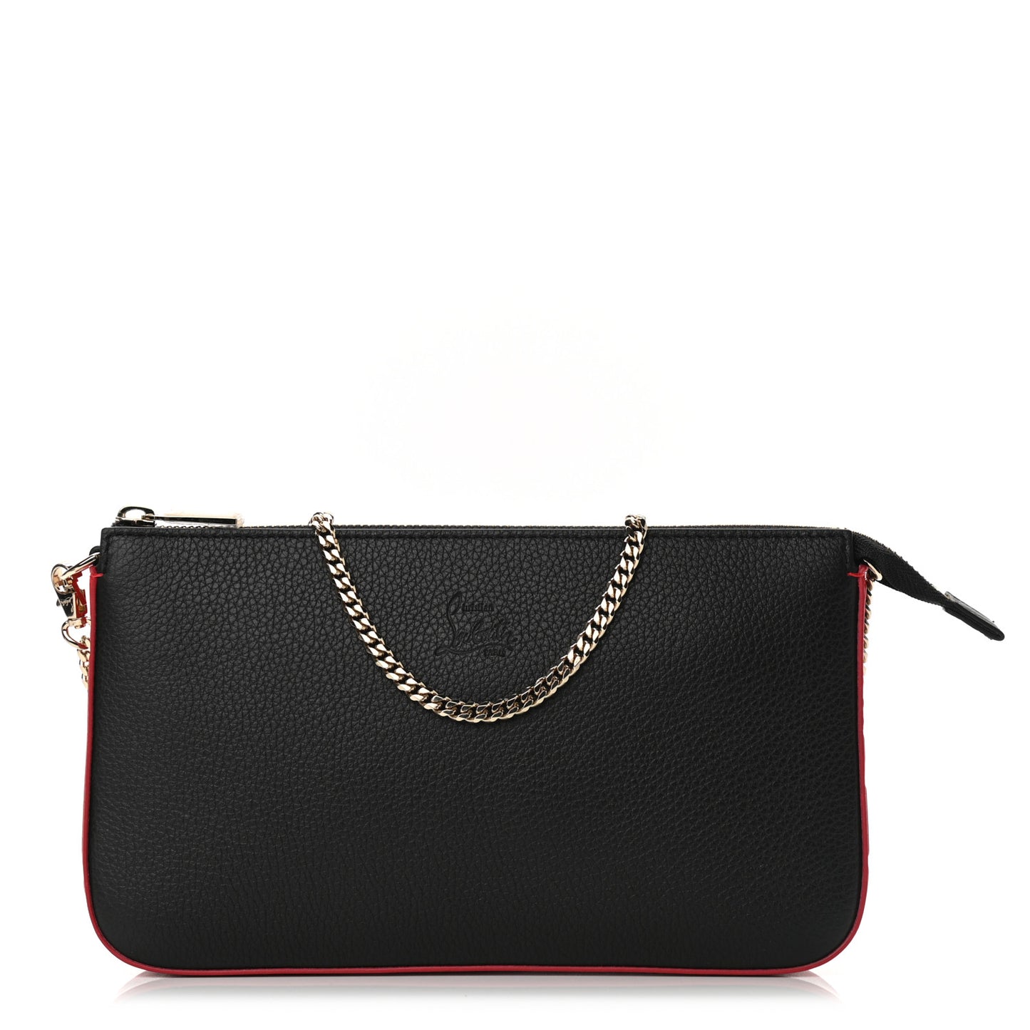 Calfskin Loubila Chain Clutch Black