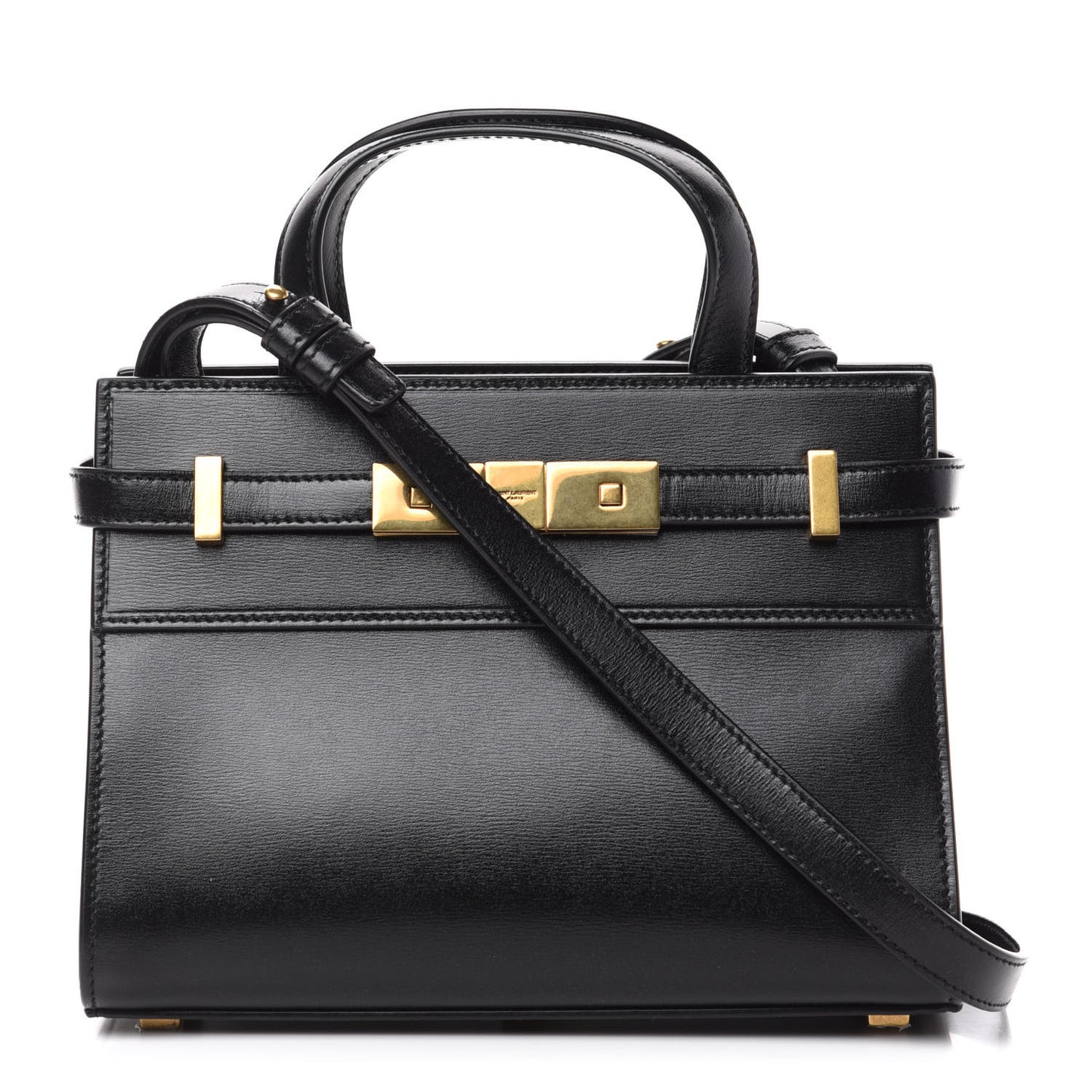 Smooth Calfskin Manhattan Nano Shopper Tote Black