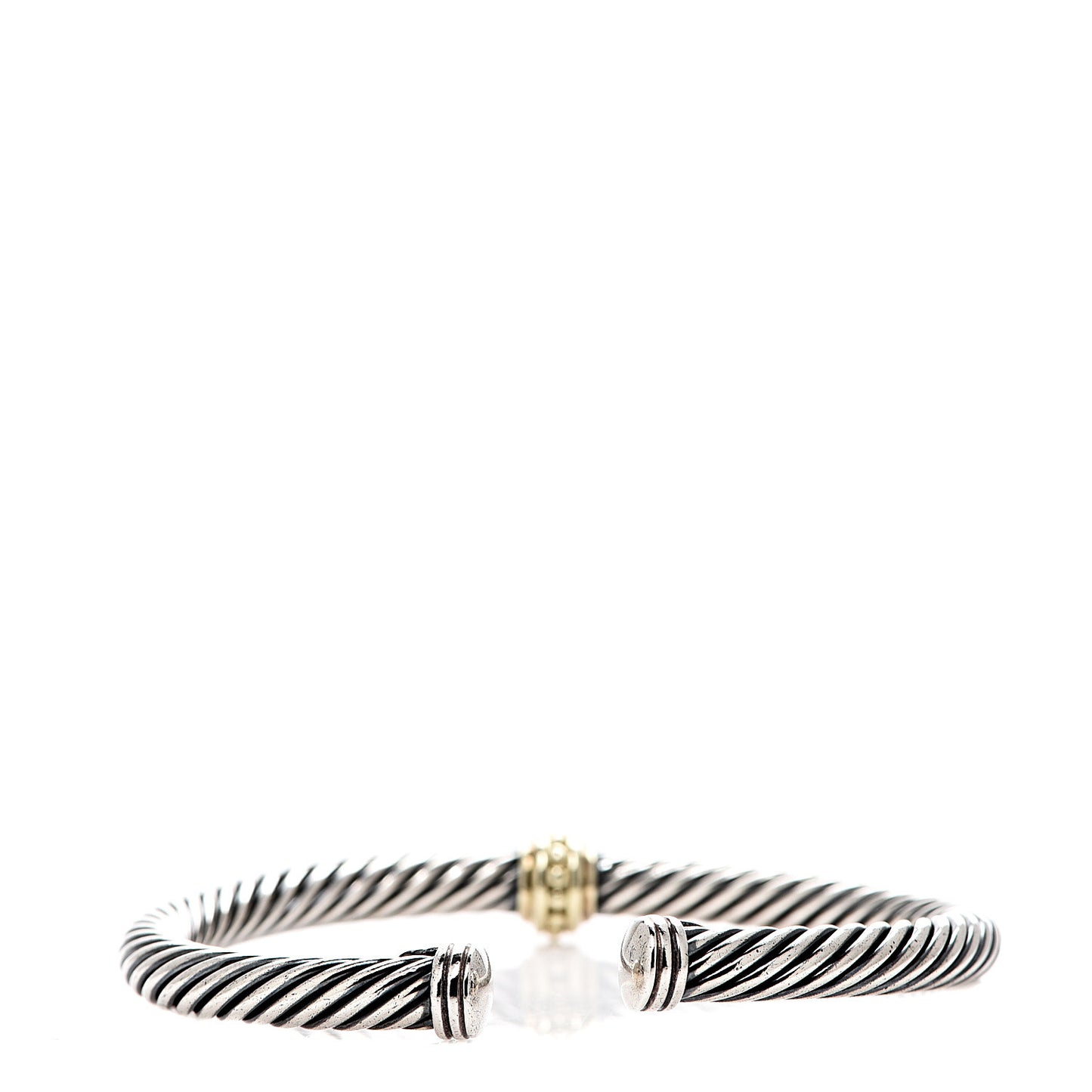 Sterling Silver 14K Yellow Gold 5mm Station Cable Bracelet