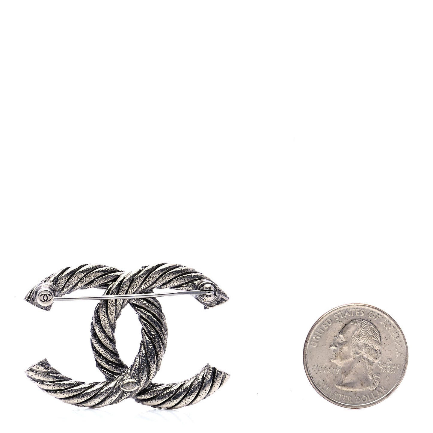 Ruthenium Twisted CC Brooch