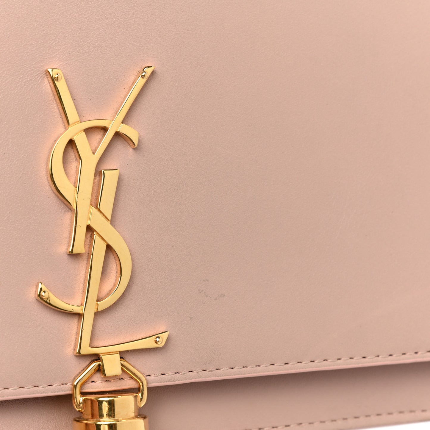 Smooth Calfskin Classic Monogram Kate Tassel Chain Wallet Pale Pink