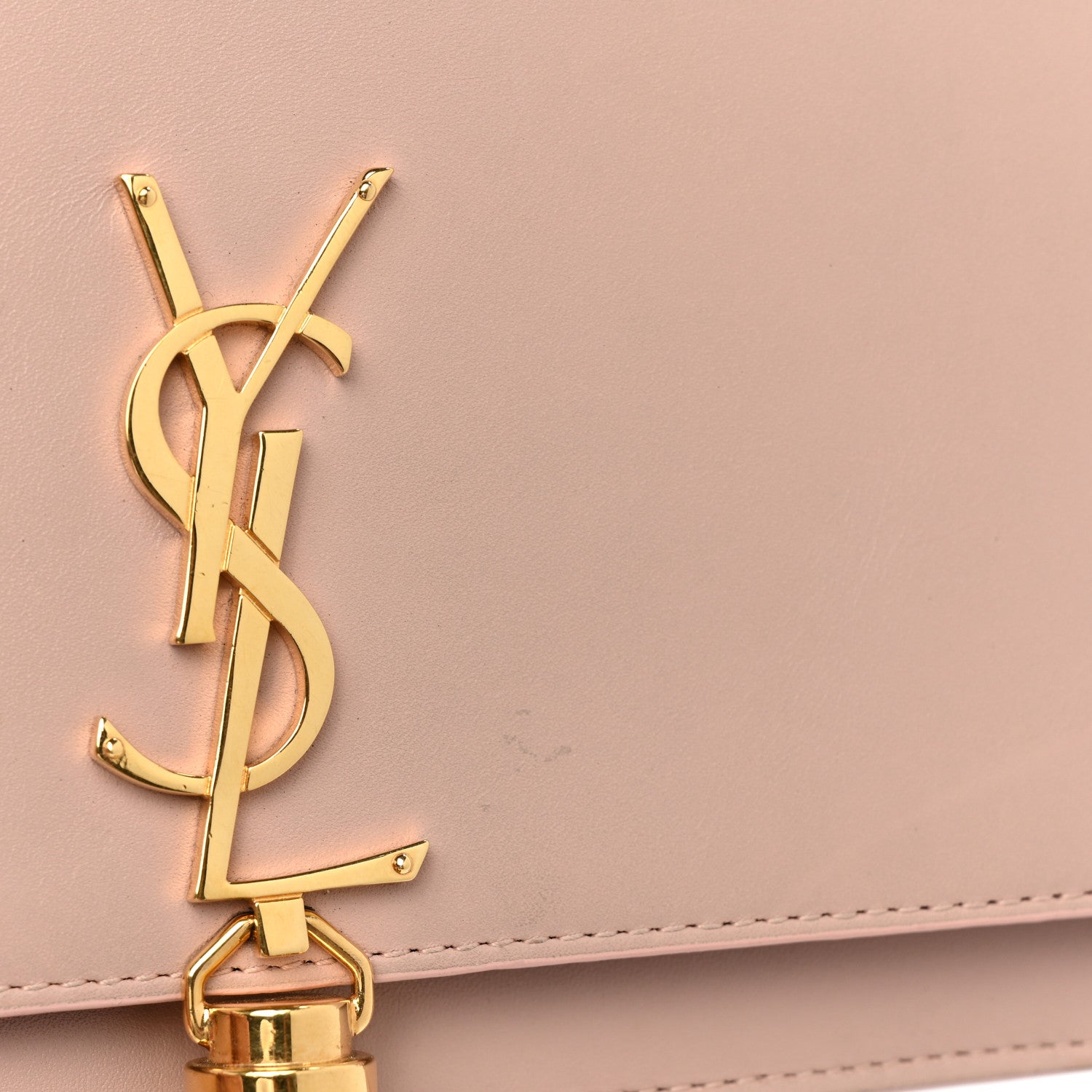 Saint Laurent Smooth Calfskin Classic Monogram Kate Tassel Chain Wallet Pale Pink 12 of 19
