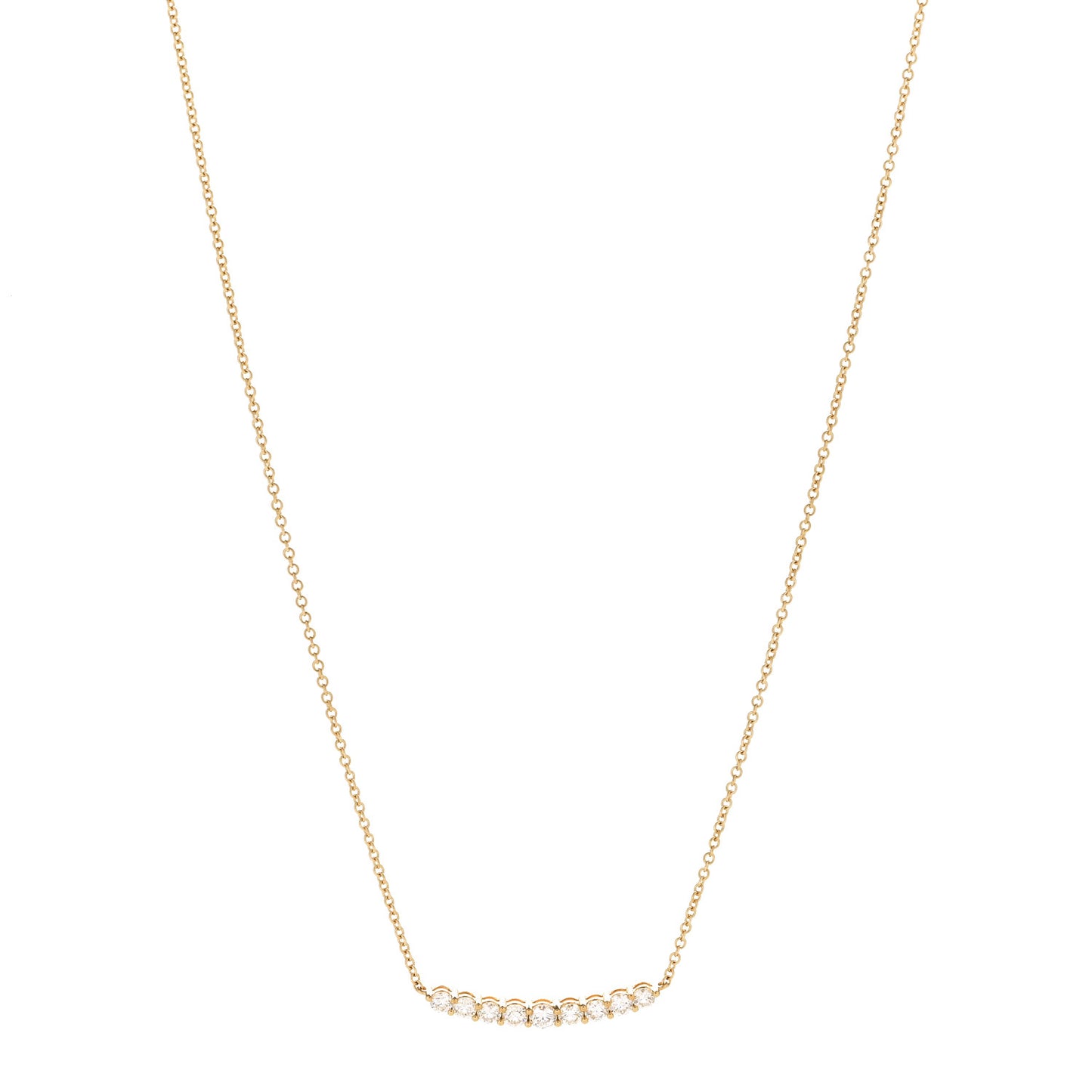 18K Yellow Gold Diamond Delilah Crescent Necklace