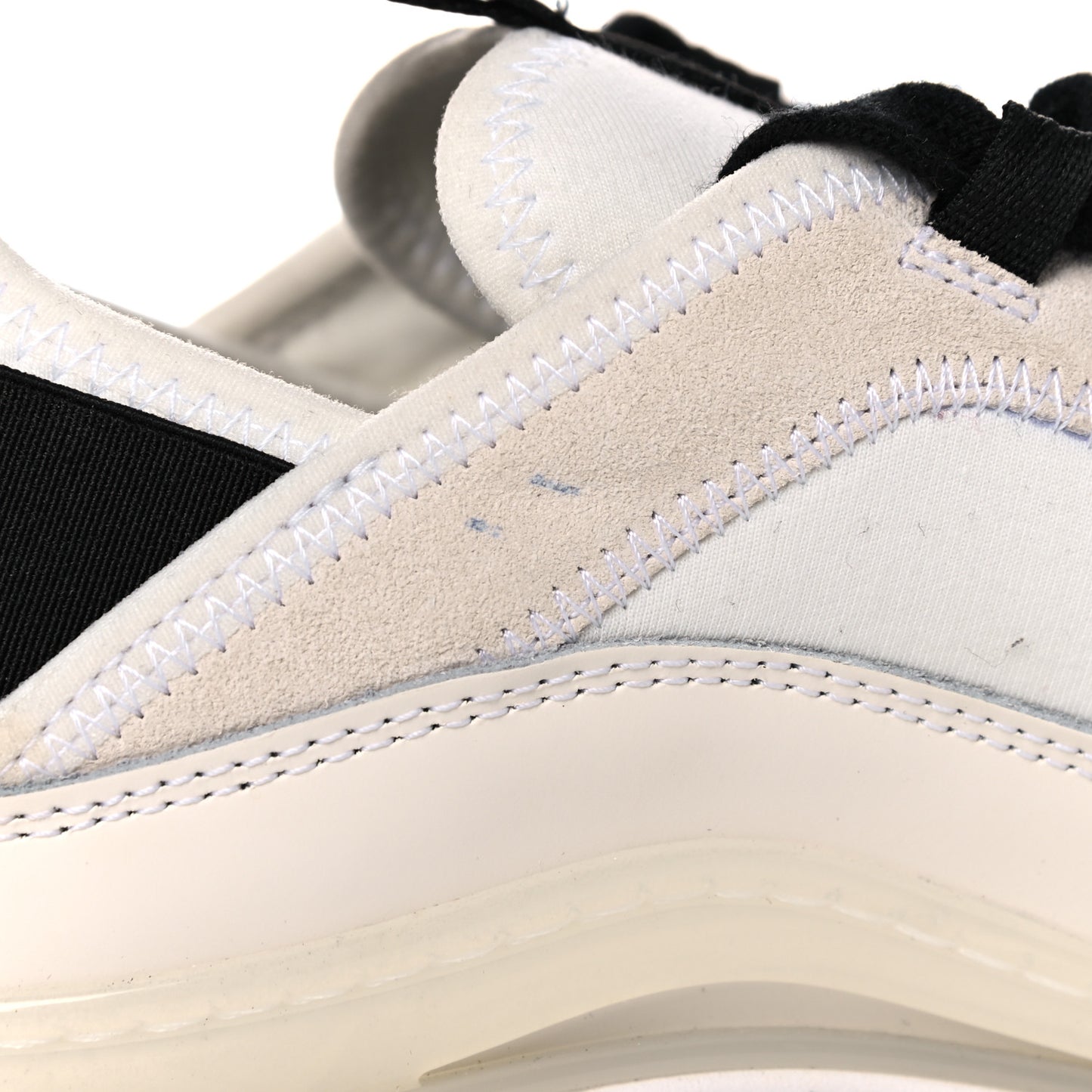 Velvet Calfskin Mixed Fibers CC Sneakers 39 Ivory Black
