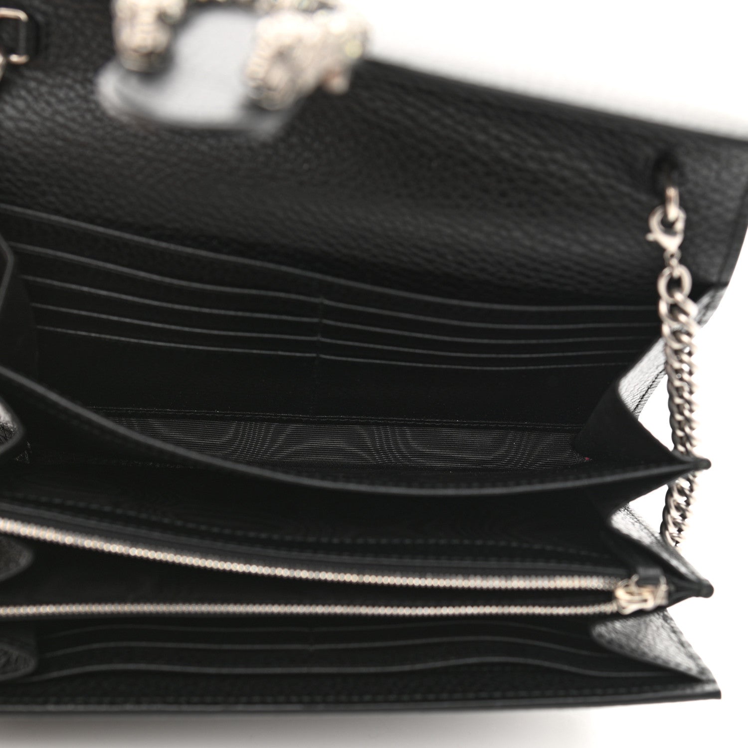 Gucci Calfskin Mini Dionysus Chain Wallet Black 4 of 10