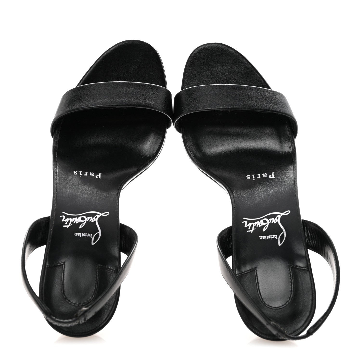 Christian Louboutin Calfskin O Marylin 85 Slingback Sandal Heels 36.5 Black 2 of 9