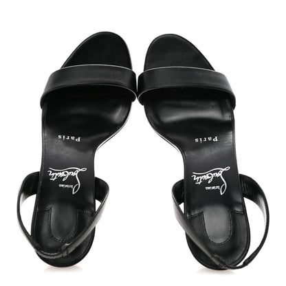 Christian Louboutin Calfskin O Marylin 85 Slingback Sandal Heels 36.5 Black 2 of 9