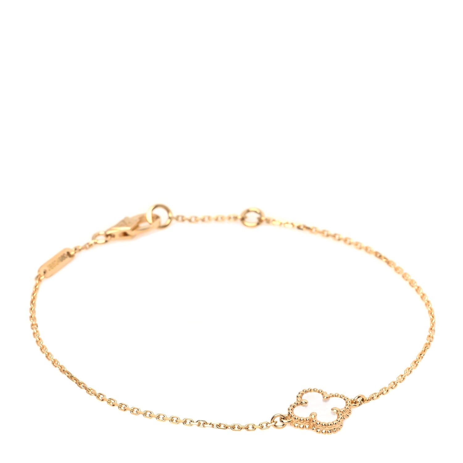 Van Cleef & Arpels 18K Yellow Gold Mother of Pearl Sweet Alhambra Bracelet 1 of 5