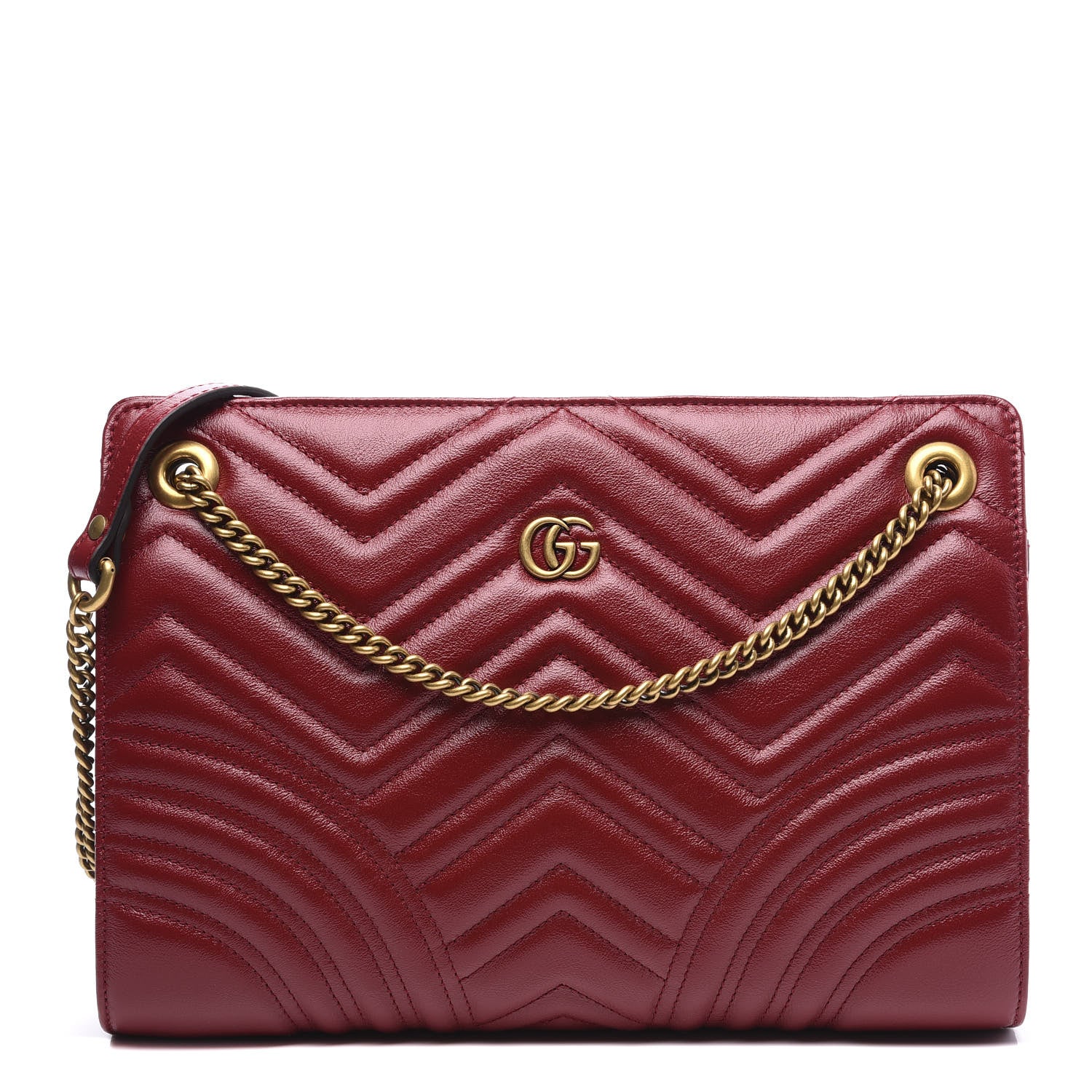 Gucci Azalea Calfskin Matelasse Heart Medium GG Marmont Slim Shoulder Bag Romantic Cerise 1 of 11