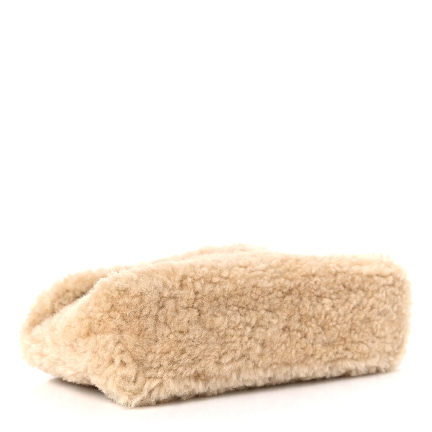 Shearling Quilted Monogram Loulou Puffer Pouch Clutch Natural Beige Brick