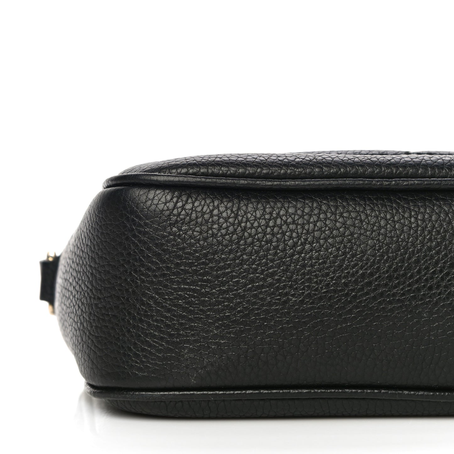 Pebbled Calfskin Small Soho Disco Bag Black