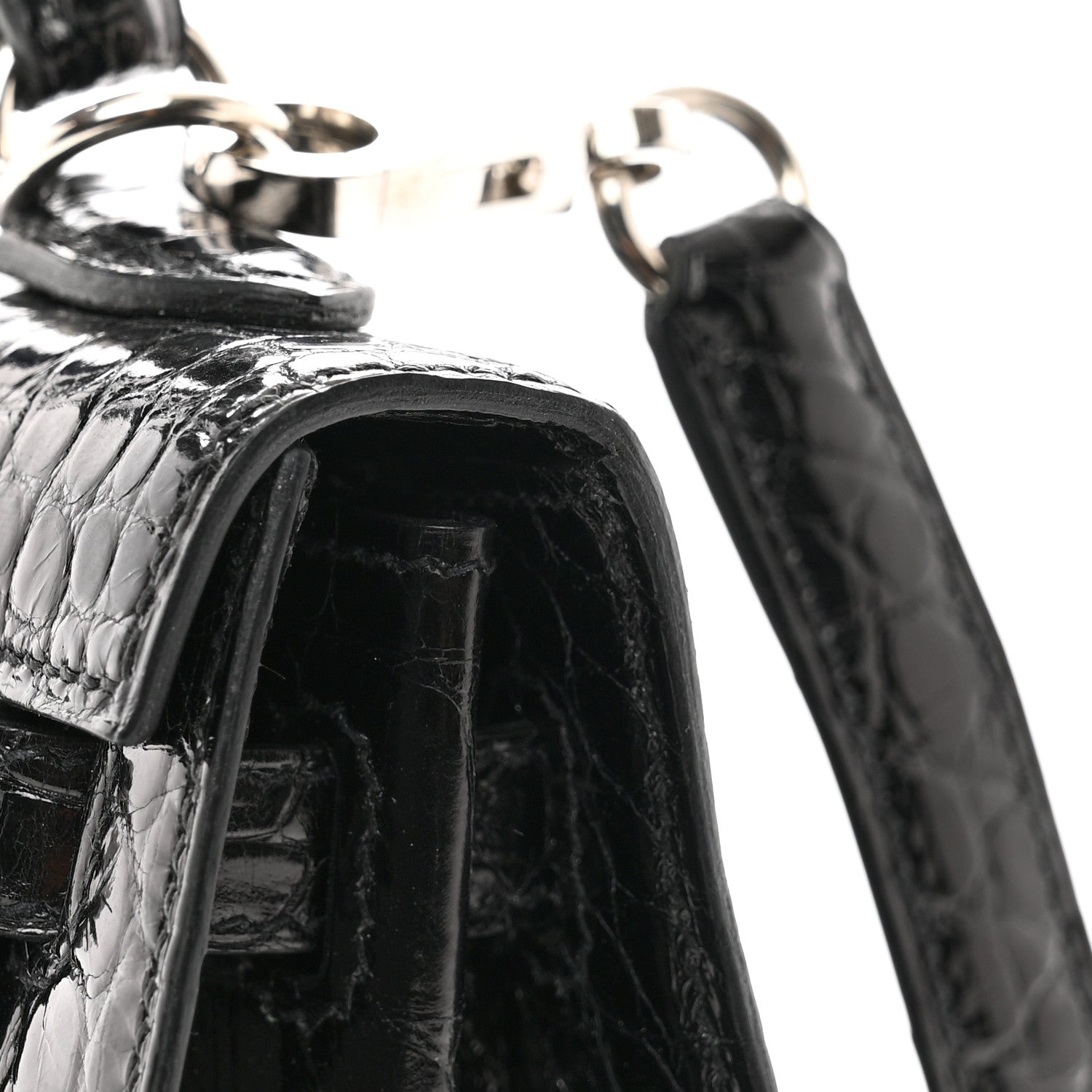 Hermes Shiny Alligator Kelly Sellier 25 Black 11 of 12