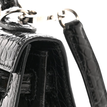 Hermes Shiny Alligator Kelly Sellier 25 Black 11 of 12
