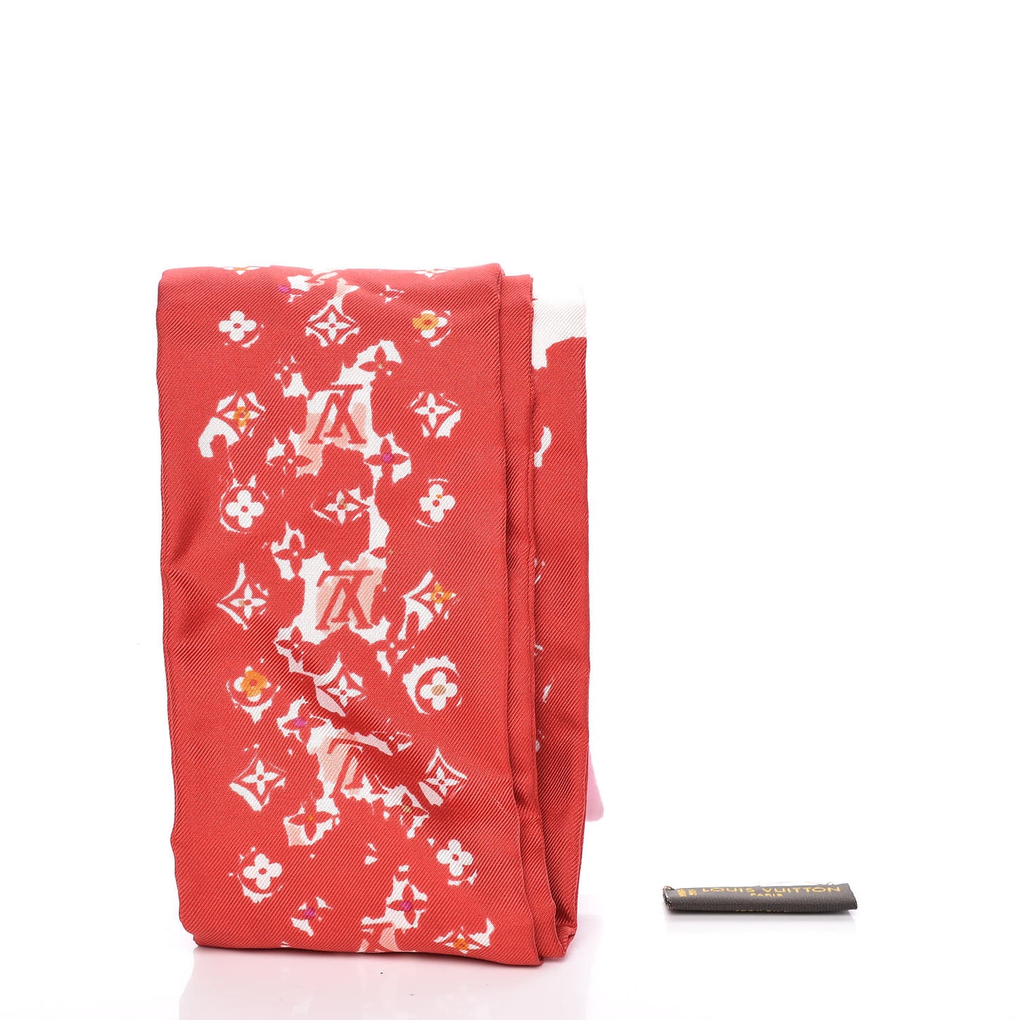 Silk Monogram Splash Bandeau Red
