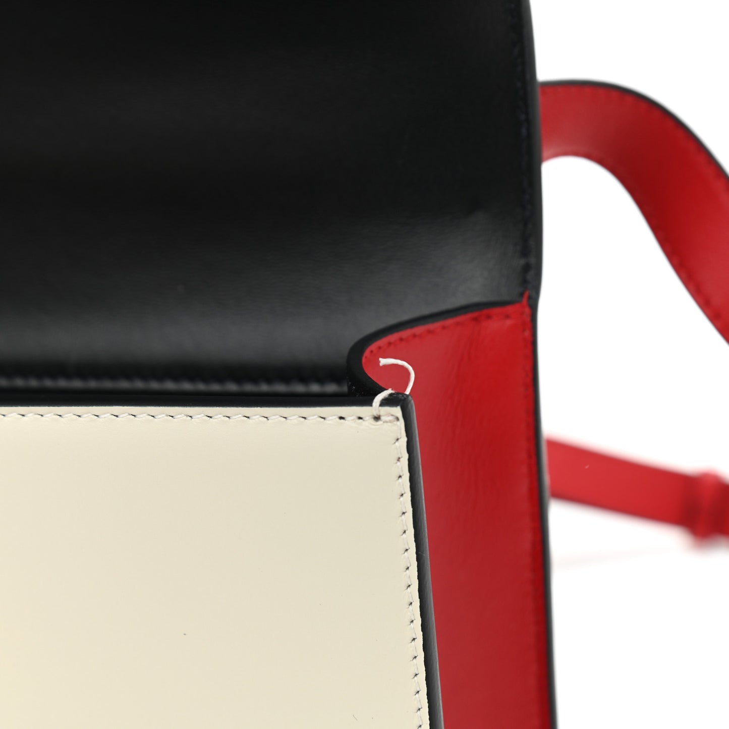 Box Calfskin Tri-Color 30 Montaigne Flap Bag Navy Blue White Red