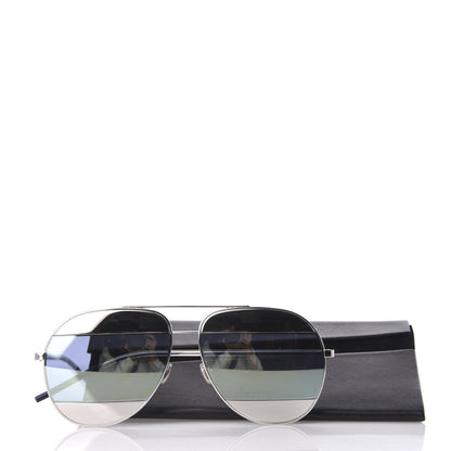 Christian Dior Metal Split 1 Aviator Sunglasses Silver Blue 7 of 7