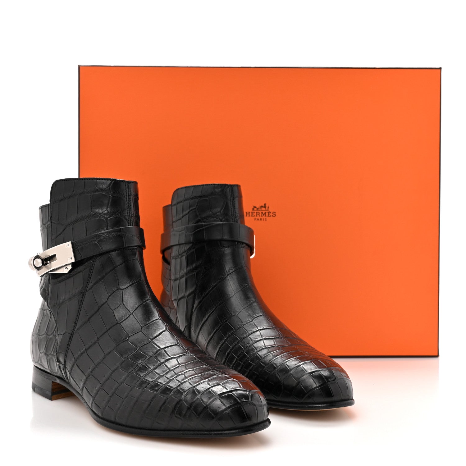 Hermes Matte Niloticus Crocodile Neo Low Boots 37 Black 11 of 11