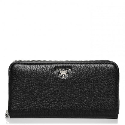 Prada Vitello Phenix Zip Around Wallet Nero Black 1 of 7