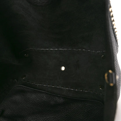 Valentino Garavani Pebbled Calfskin Medium Rockstud Tote Black 5 of 15