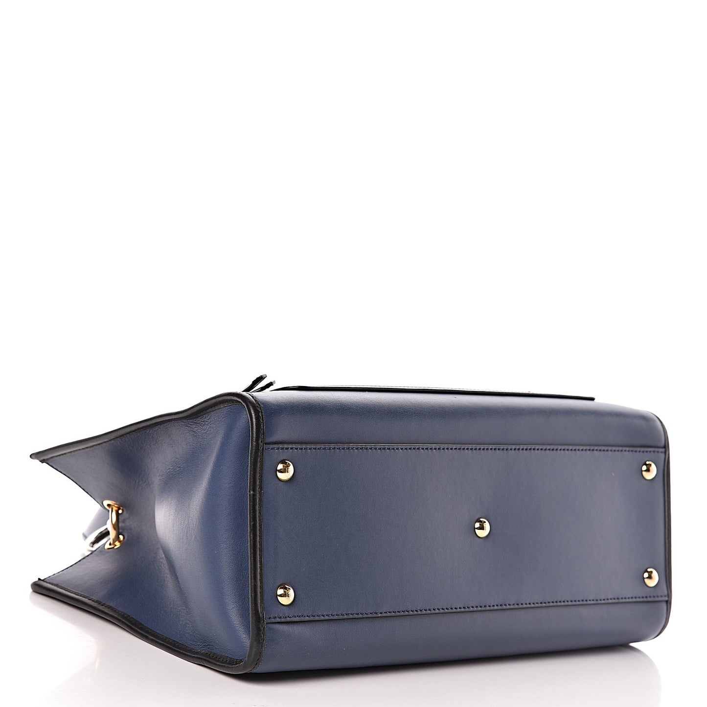 Vitello Century Opaco F is Fendi Bi-Color Regular Runaway Satchel Blu Scuro