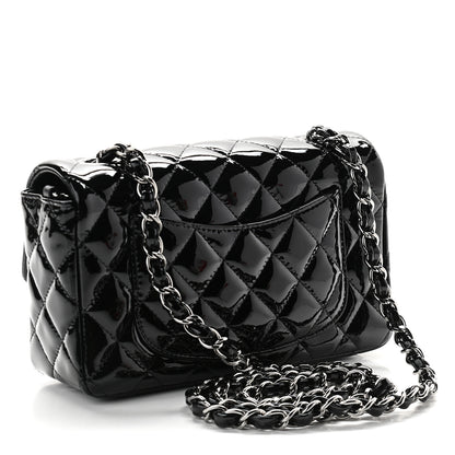Chanel Patent Calfskin Quilted Mini Rectangular Flap Black 2 of 8