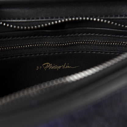 3.1 Phillip Lim 3.1 Goat Fur Calfskin Ryder Satchel Purple Black 8 of 9