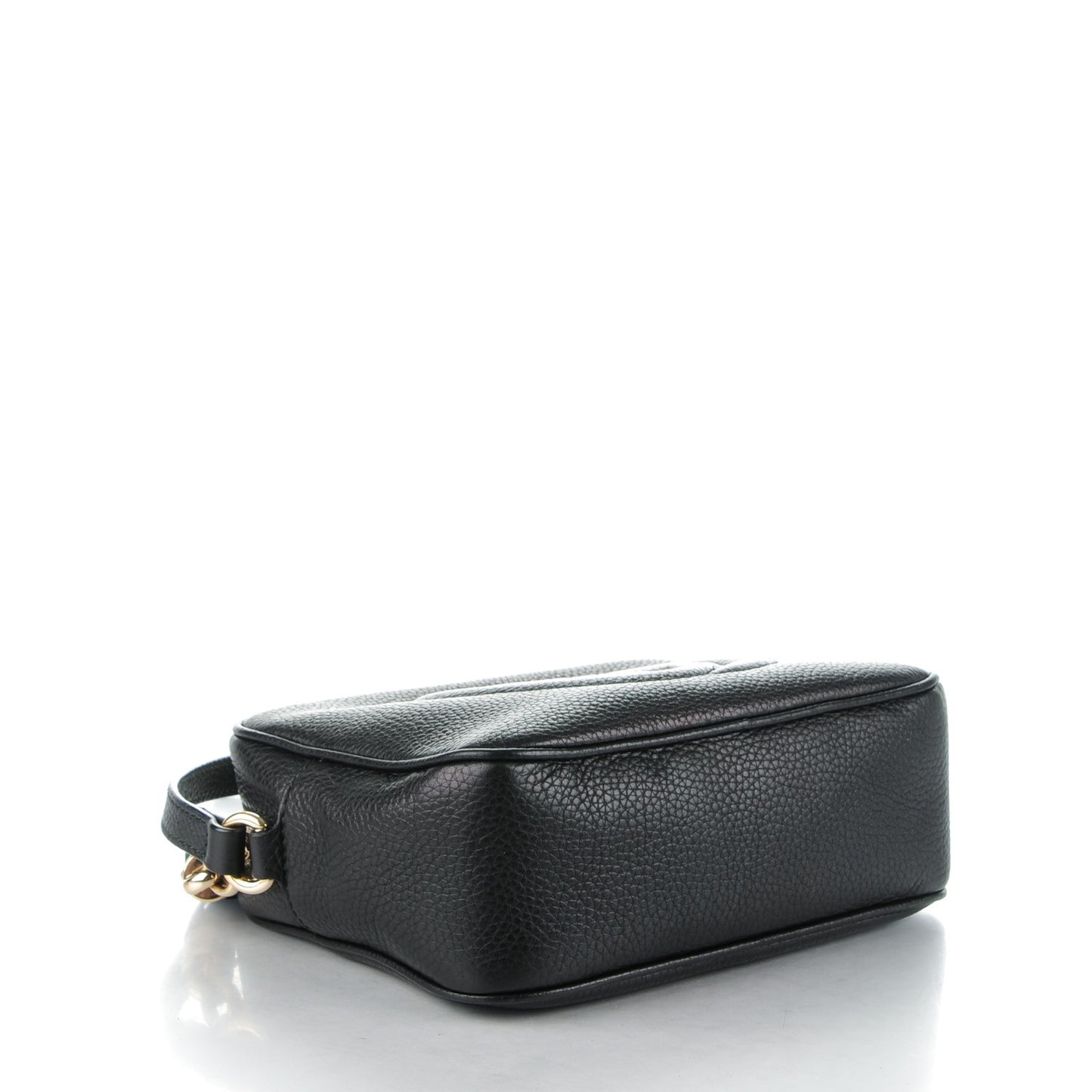 Pebbled Calfskin Small Soho Disco Bag Black