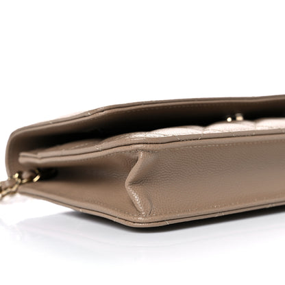 Chanel Caviar Quilted Wallet On Chain WOC Beige 9 of 11