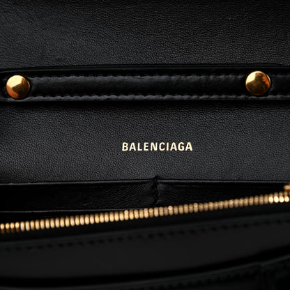 Balenciaga Shiny Box Calfskin Hourglass Chain Bag Black 6 of 10