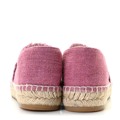 Chanel Linen CC Espadrilles 38 Pink Black 6 of 11