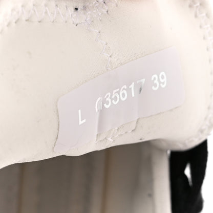 Chanel Velvet Calfskin Mixed Fibers CC Sneakers 39 Ivory Black 9 of 9