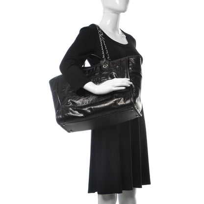 Chanel Glazed Calfskin Large Deauville Tote Black 3 of 6