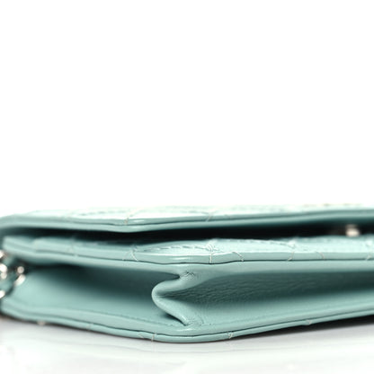 Chanel Calfskin Whipstitch Wallet On Chain WOC Green 10 of 11