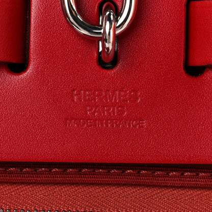 Hermes Military Toile Vache Hunter Herbag Zip 31 PM Rose Extreme Rouge Venetian Rouge Piment 7 of 18